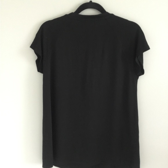 Banana Republic Black Cap Sleeve Jersey Top, Size S - Picture 5 of 7